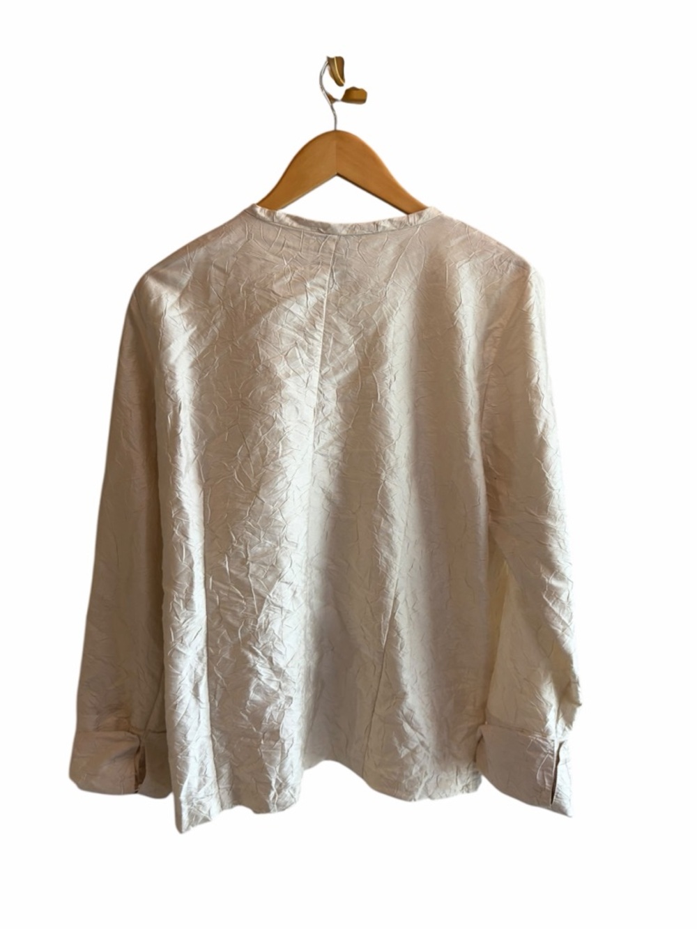 Eileen Fisher Crinkle Silk Button Down Jacket Size Medium - Picture 2 of 4